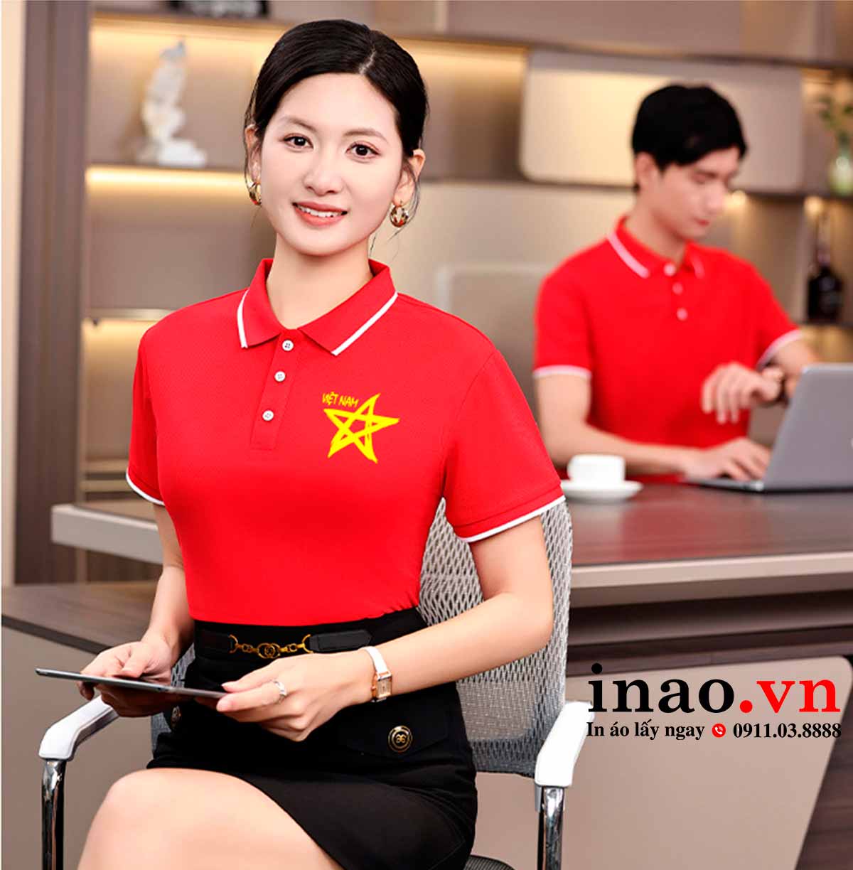 Áo polo cờ đỏ sao vàng Áo polo cờ đỏ sao vàng