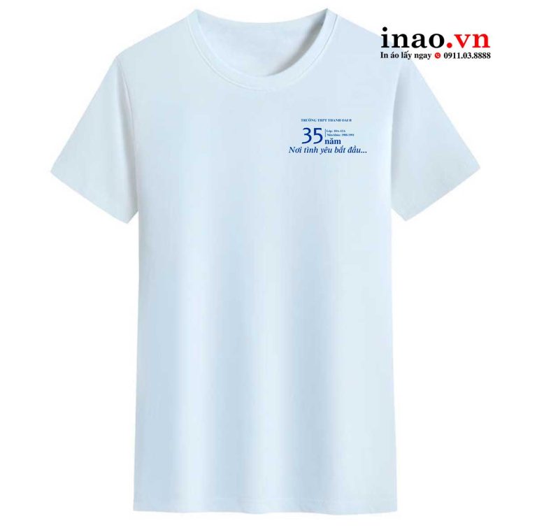 In áo cổ tròn Trường THPT Thanh Oai B – 35 năm nơi tình yêu bắt đầu